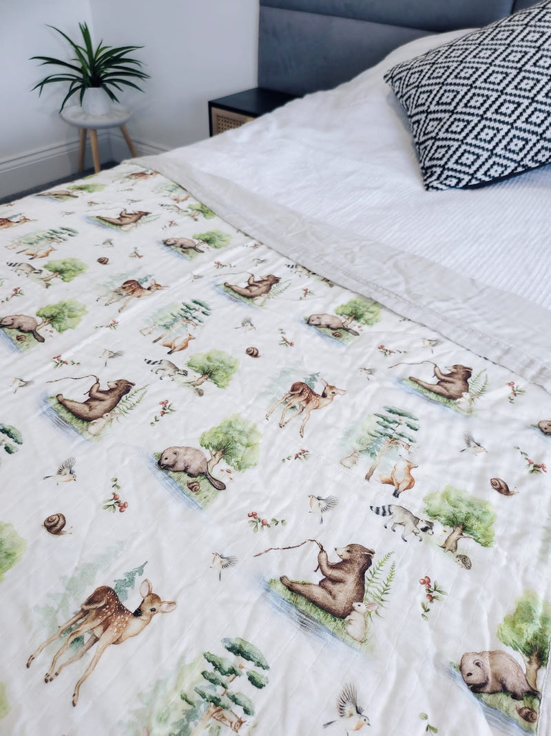 Into The Forest Muslin Blanket