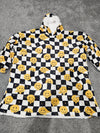 Black & White Checkered Snuggle Hood Wearable Blanket (Regular Free Size Adult & Plus Size)