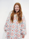 Happy Flowers Mixed Snuggle Hood Wearable Blanket (Regular Free Size Adult & Plus Size)