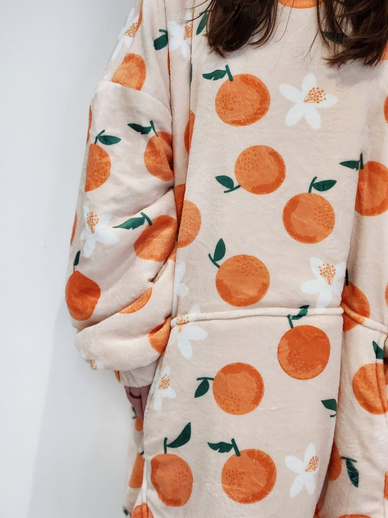 Summer Fruits Snuggle Hood Wearable Blanket (Regular Free Size Adult & Plus Size)